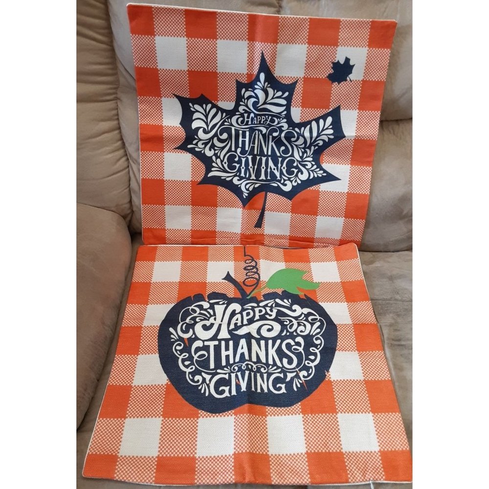 Happy Thanksgiving Throw Pillow Cover Set of 2